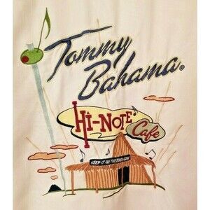 Tommy Bahama Men' Shirt Hi-Note Cafe Button-Up  Ivory Size Medium Designer